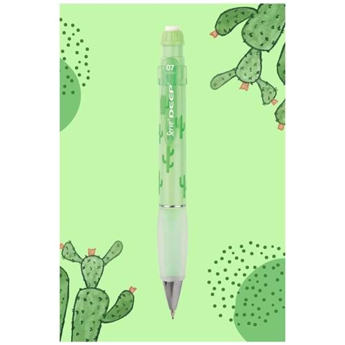 Serve Deep Versatil Kalem Basmalı 0.7 mm Kaktüs Desen Yeşil