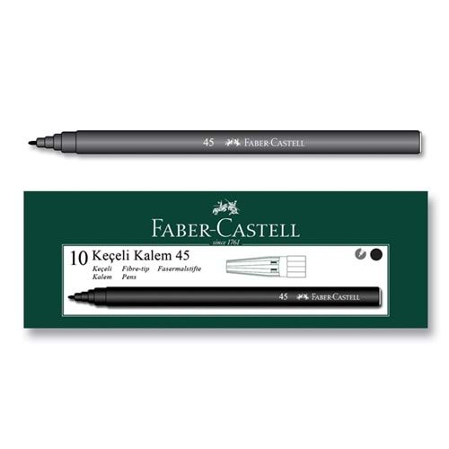 Faber Castel Keçeli Kalem Siyah 10 lu Kutu