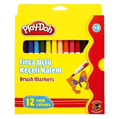 Play-Doh Fırça Uçlu Keçeli Kalem 12 Renkli Set