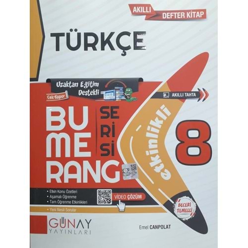 Günay Bumerang 8. Sınıf Türkçe Akıllı Defter